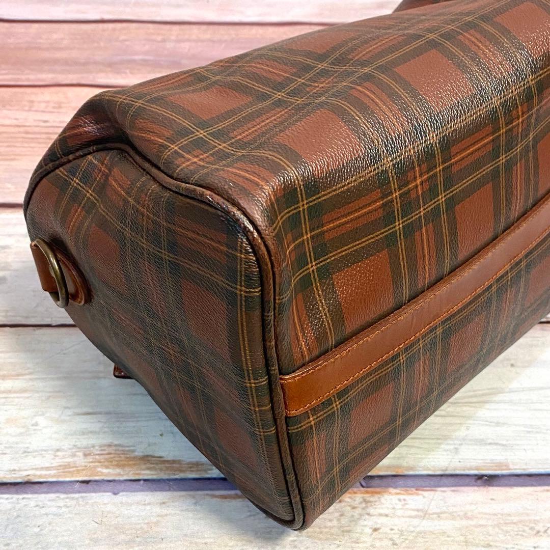 ポロラルフローレン　ミニボストンバッグ　ハンドバッグ　手提げ　レッド　チェック柄