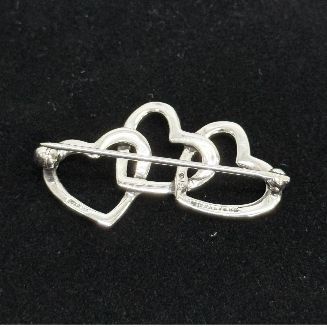 希少 美品 ティファニー ブローチ トリプルハート 箱付