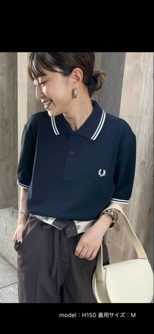 「FRED PERRYフレッドペリー」 ロゴ刺繍ポロシャツ M 試着のみ