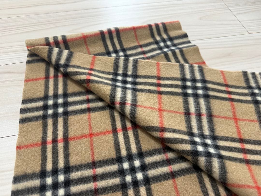 バーバリー カシミヤ チェックマフラー ベージュ