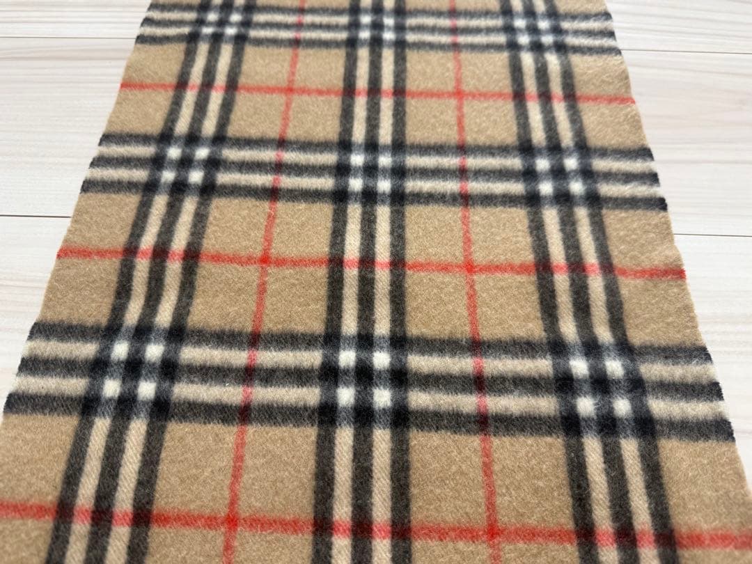 バーバリー カシミヤ チェックマフラー ベージュ