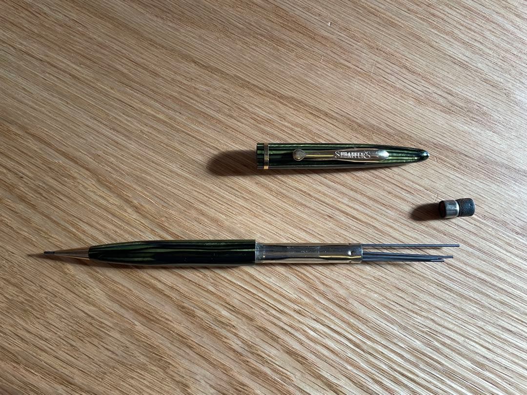 SHEAFFER'S セルロイド　ストライプ　緑 シャープペンシル