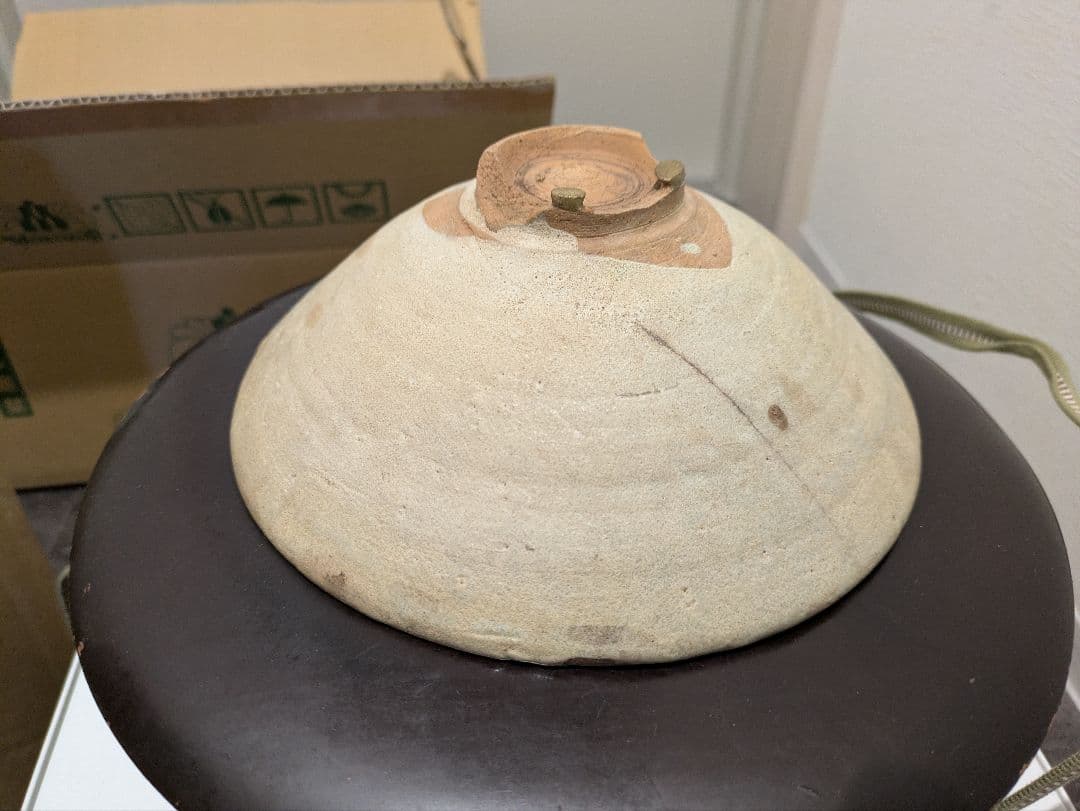 時代物　李朝　刷毛目　平茶碗　夏茶碗　古美術品　骨董　金直し