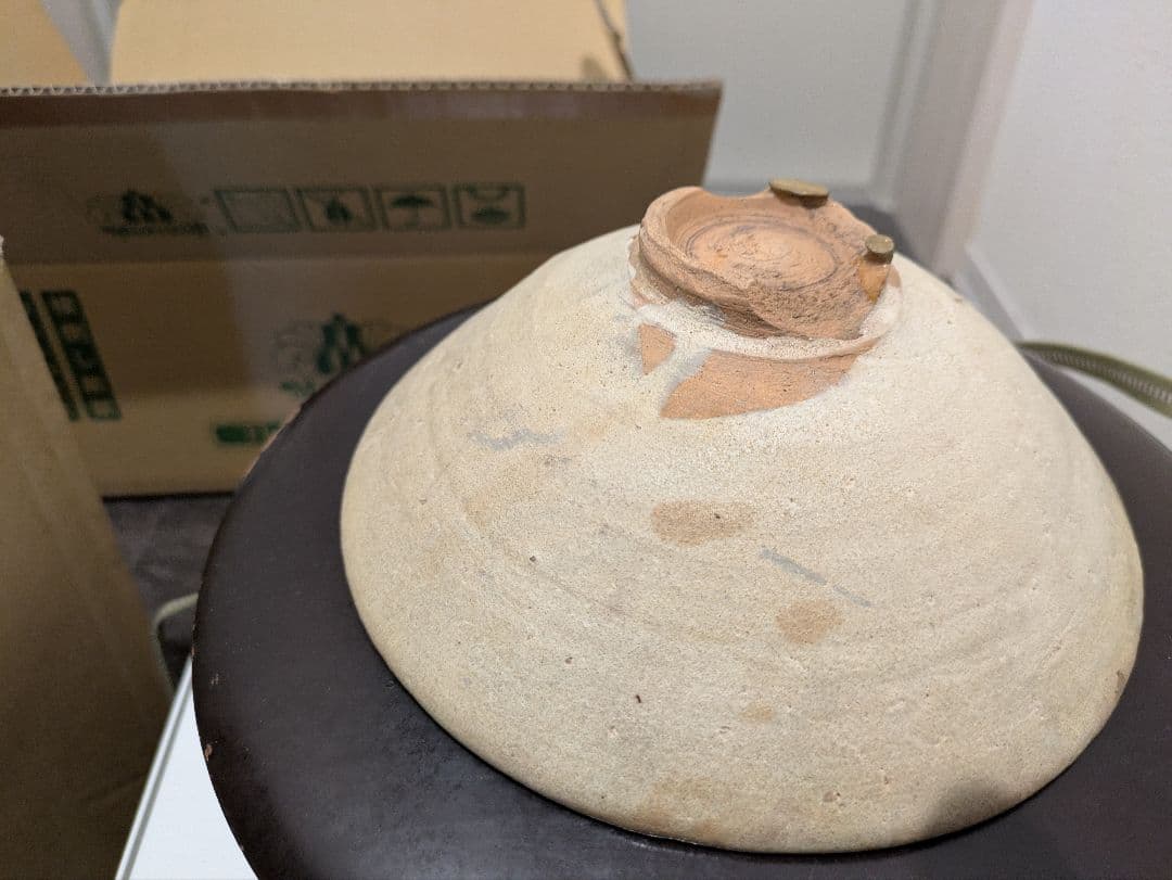 時代物　李朝　刷毛目　平茶碗　夏茶碗　古美術品　骨董　金直し