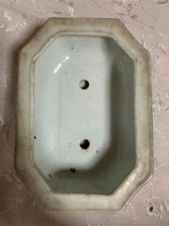 中国鉢　長方　絵鉢　盆栽鉢