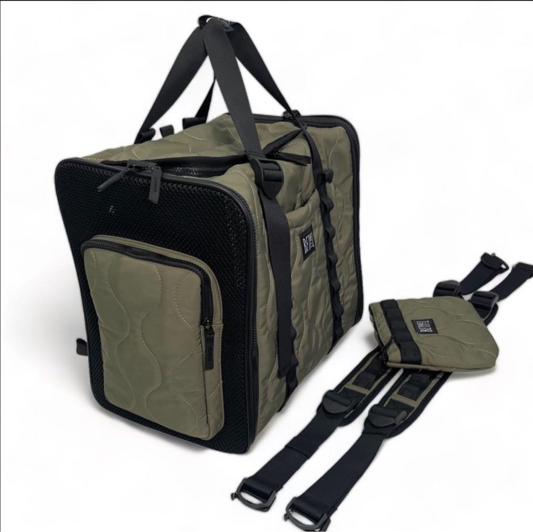 完売品BE THE LABEL 犬用キャリーバッグ オリーブグリーン