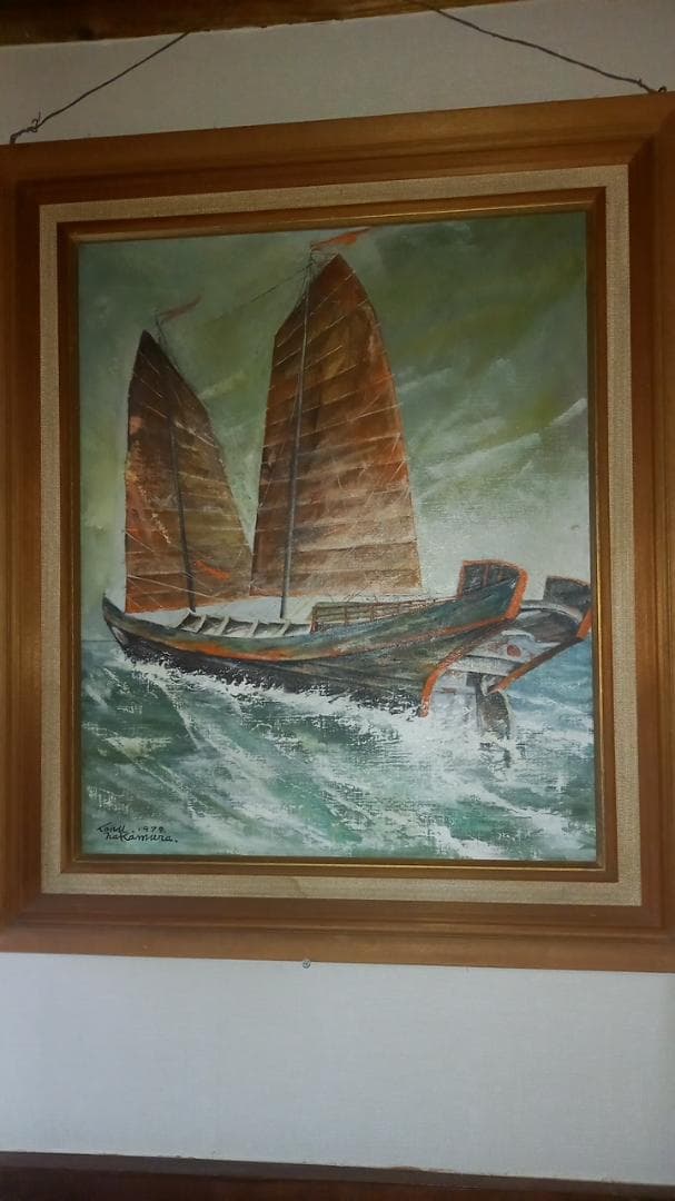 沖縄　帆船　油彩