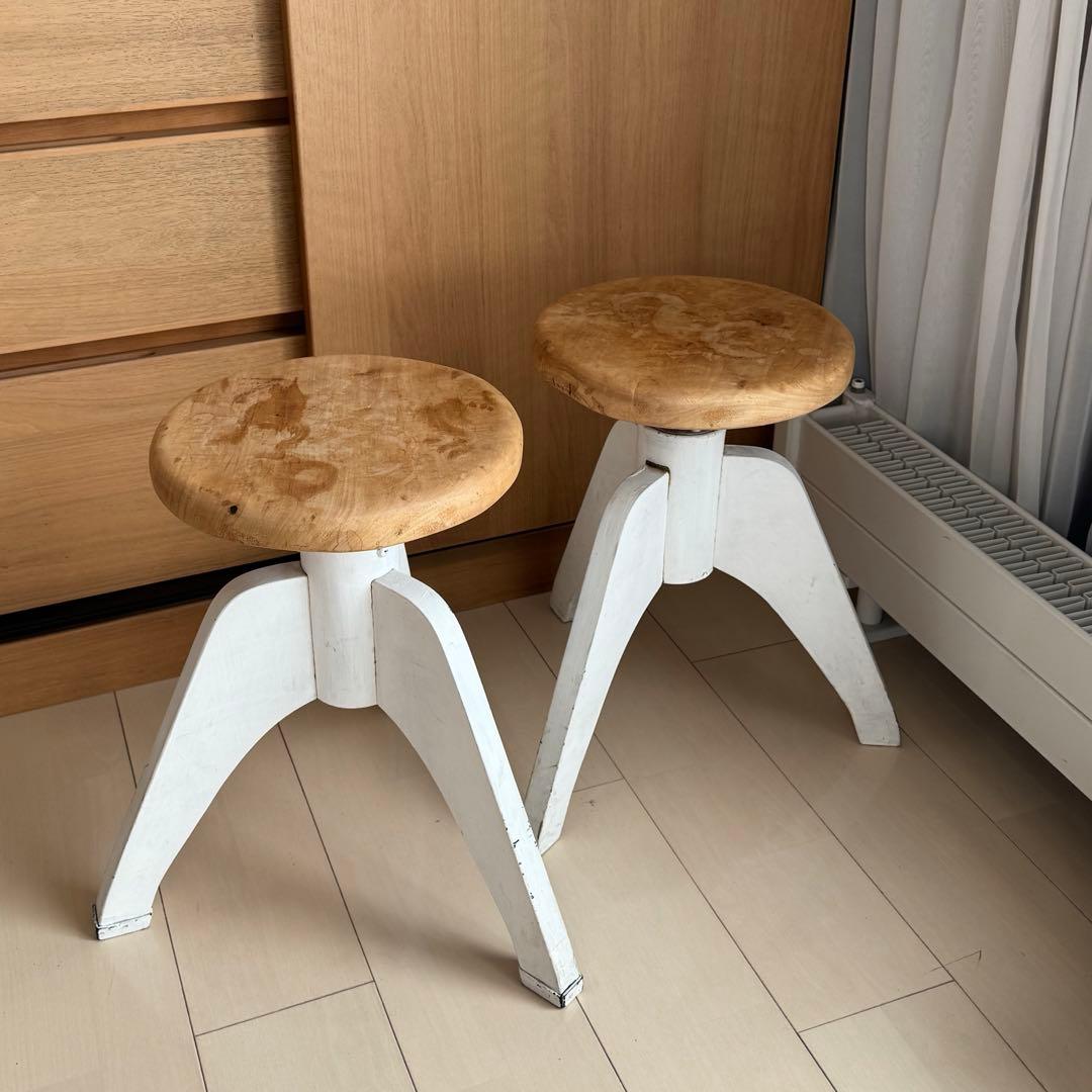 大特価明日〆切　アンティークスツール　仁平古家具店　二脚セット