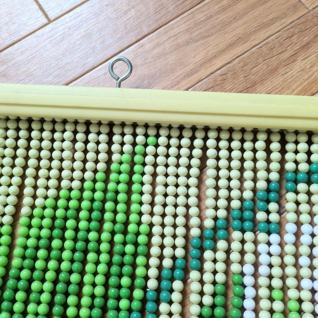 昭和レトロ 珠のれん 珠暖簾 花柄 のれん ハンドメイド レトロポップ 玉のれん