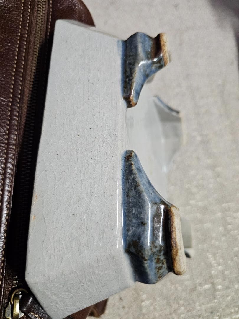 民藝 河井寛次郎？ 呉須百合辰砂角鉢 未鑑定品