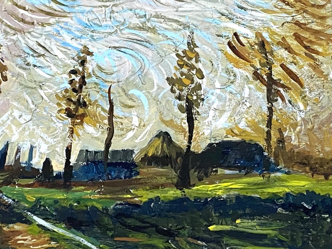 【模写】 ファン・ゴッホ 額付き 肉筆 油彩 ペーパー 紙 オルセー美術館印等