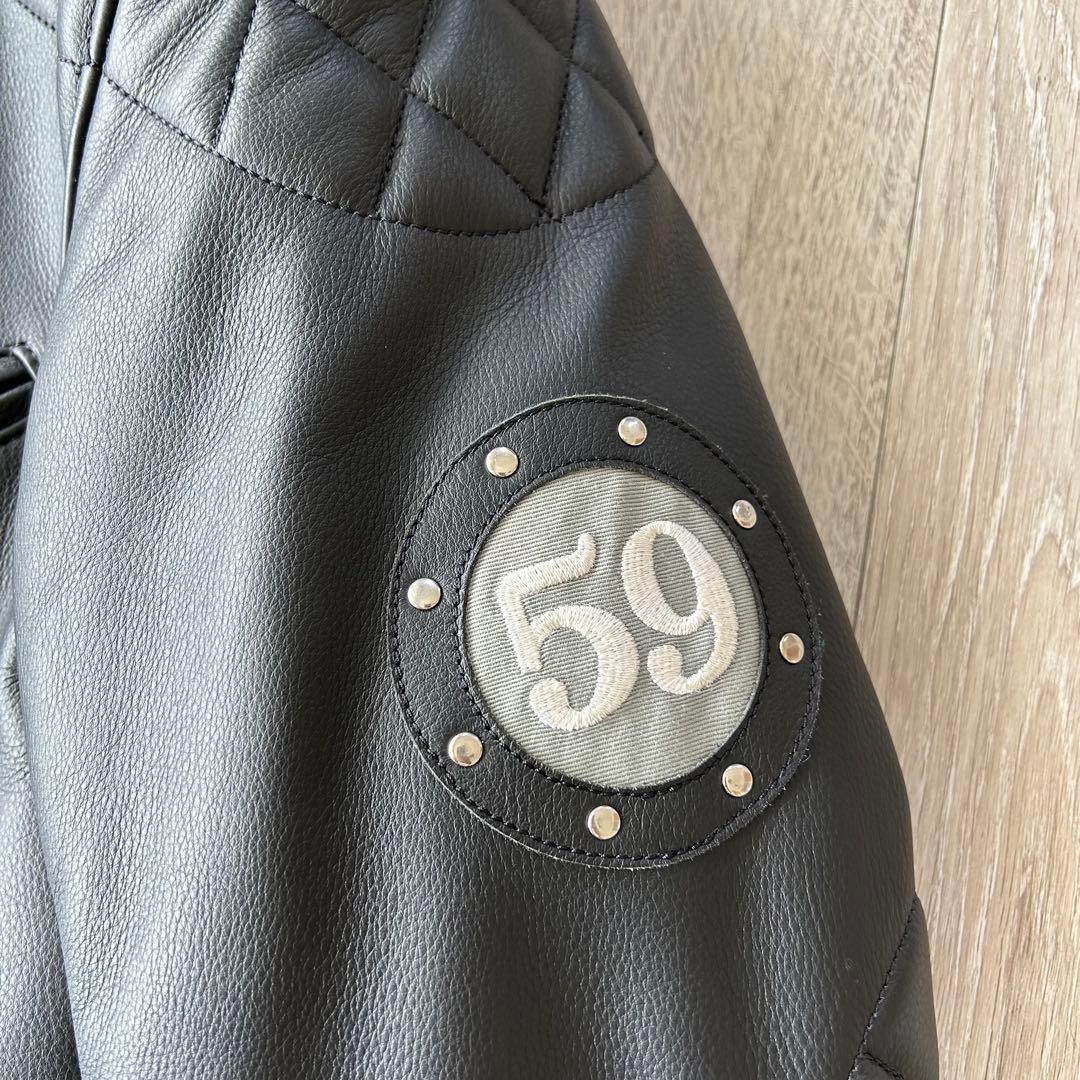 【美品】ALPHA アルファ 59cafe ロッカーズ シングルライダース M黒