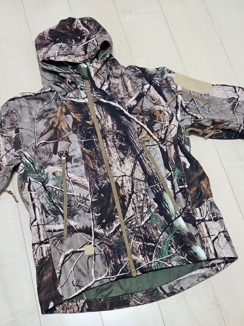 リアルツリー柄 迷彩服 セットアップ 上下セット 冬用ジャンパー サバイバル