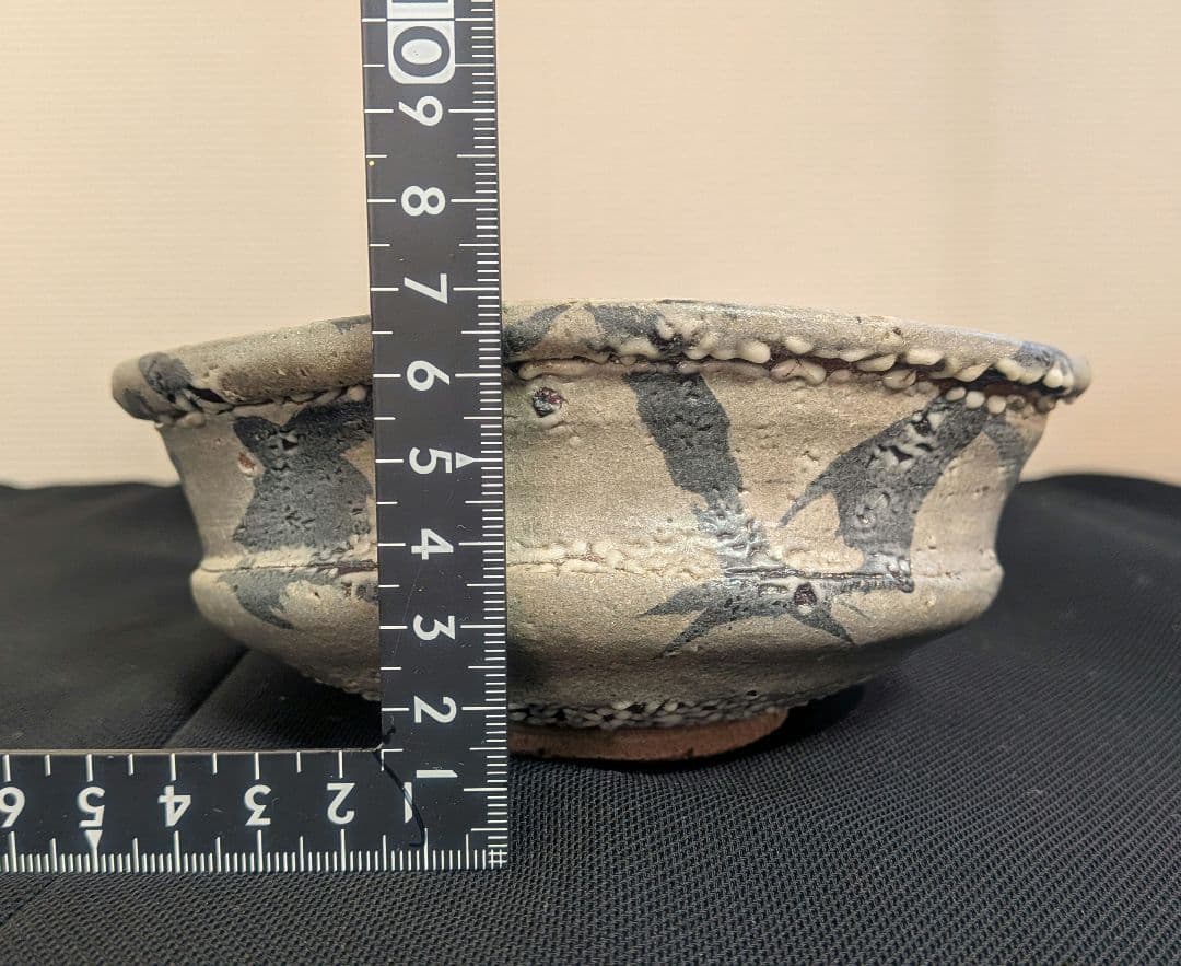 『丸田宗彦』内田皿屋窯　沓形茶碗　絵唐津　茶道具　沓茶碗　共箱しおり共布略歴