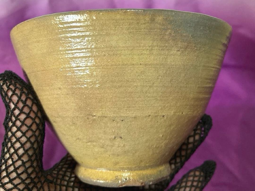 【茶道碗】赤津焼窯元　長谷窯　加藤錦雄 作　茂三写し　￥57,350 桐箱.暦栞