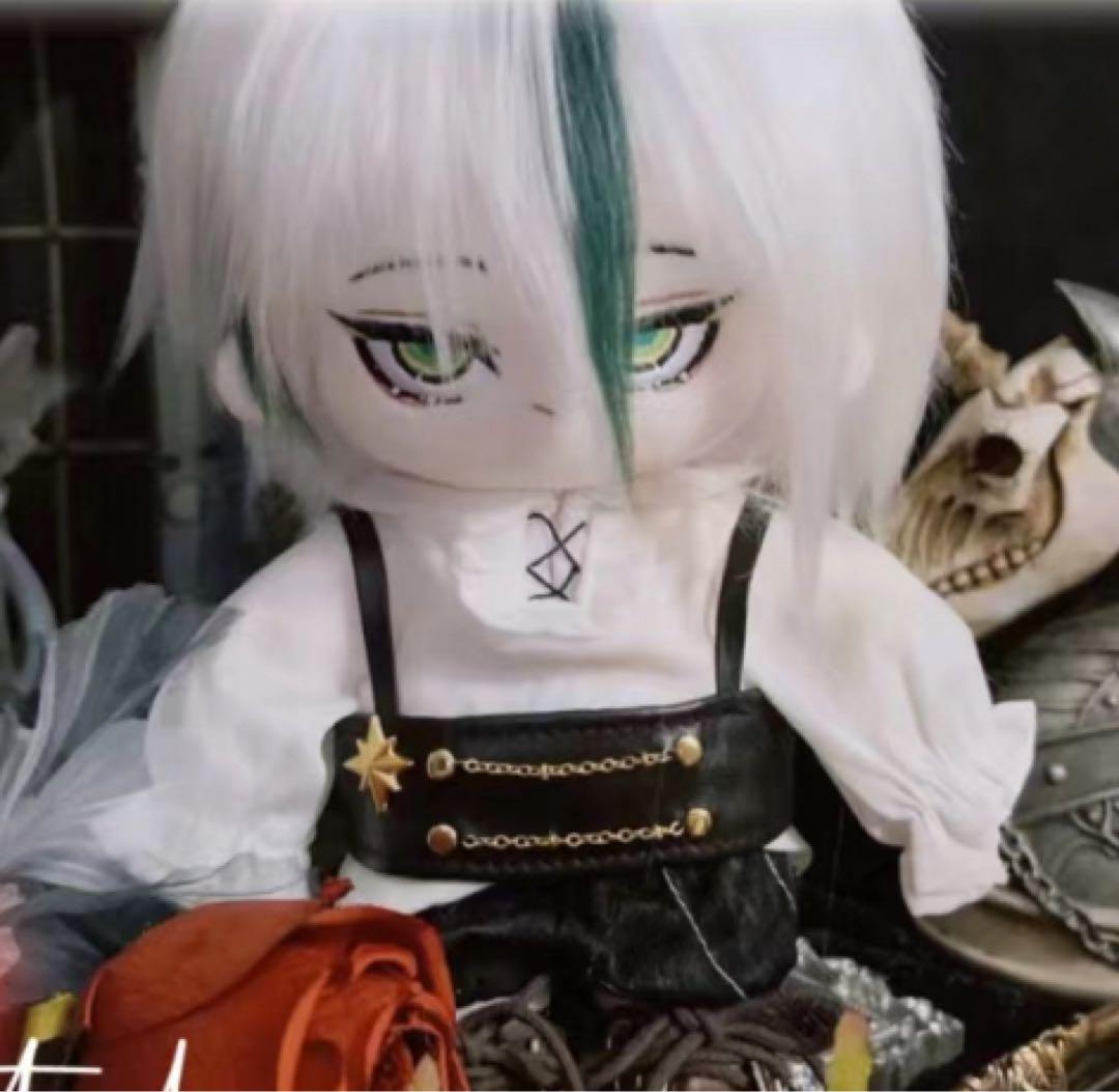 《銀髪緑メッシュ緑目》大人気な激レア可愛い着せ替えぬいぐるみ《20cm》