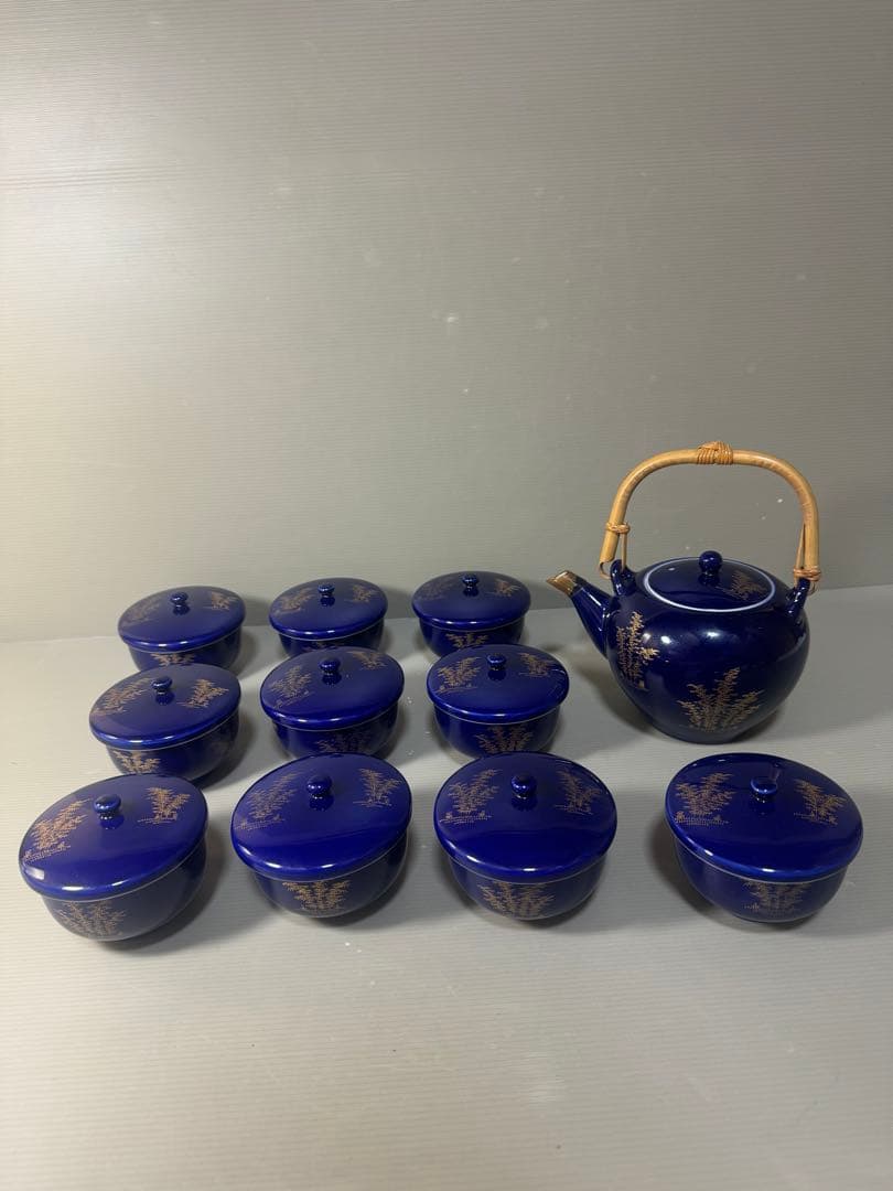 2488 深川製磁　茶器セット　急須1客　湯呑蓋付10客