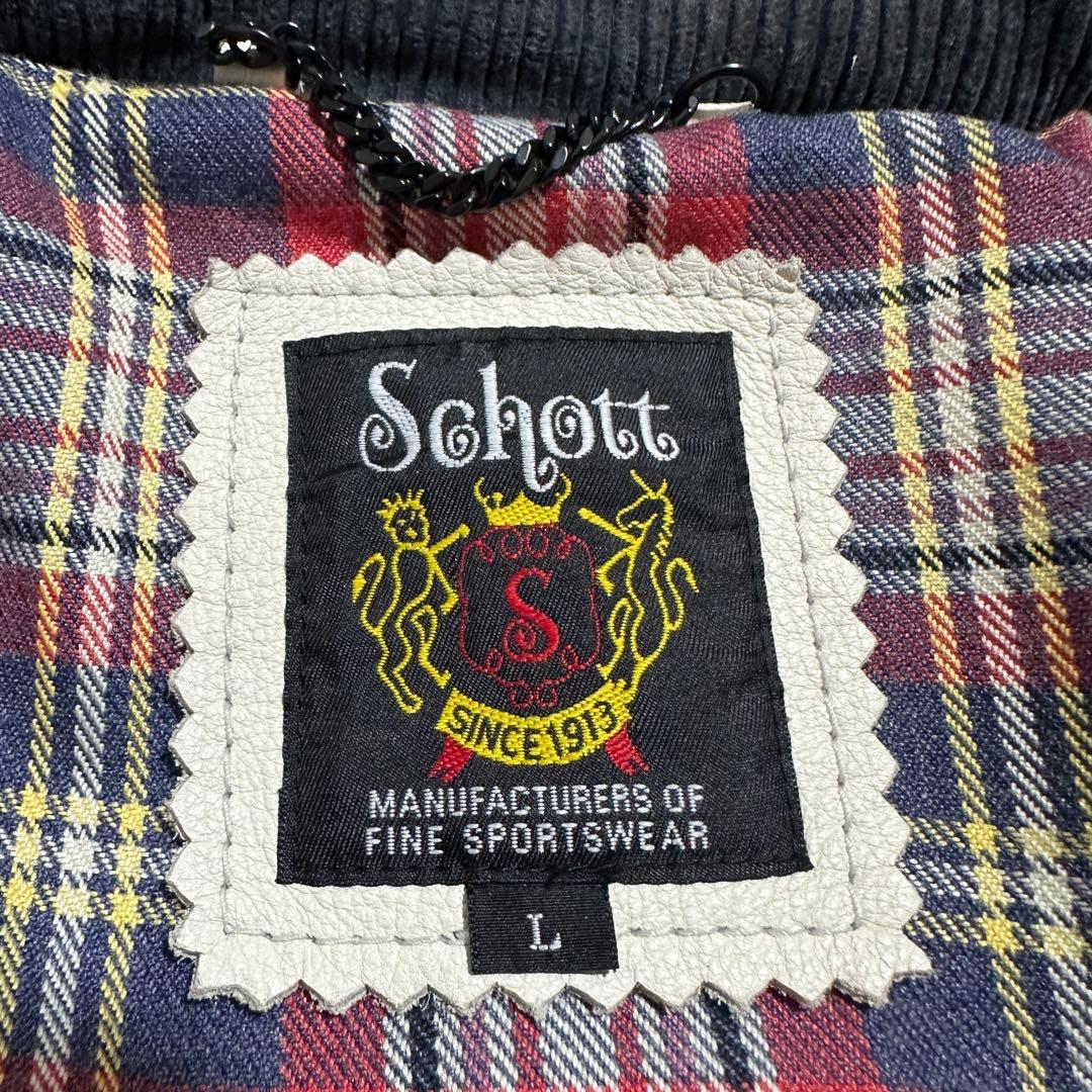 メンズL✨　クラシックレーサー　Schott　シングルライダース　牛革　ホワイト