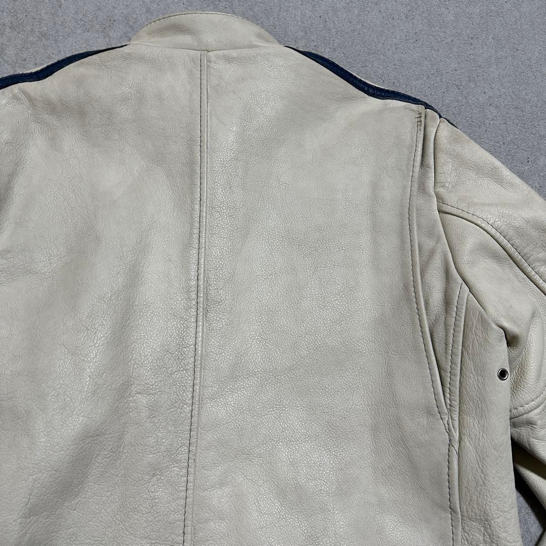 メンズL✨　クラシックレーサー　Schott　シングルライダース　牛革　ホワイト