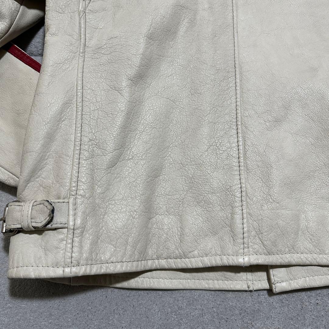 メンズL✨　クラシックレーサー　Schott　シングルライダース　牛革　ホワイト