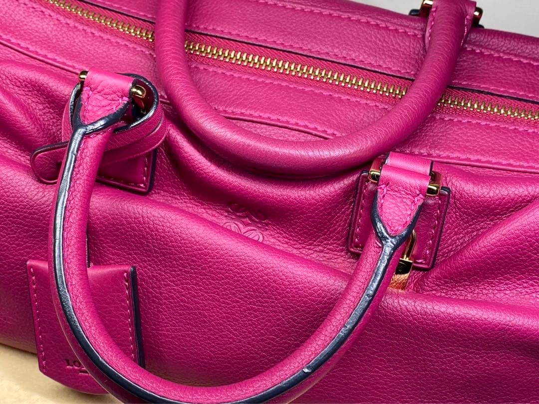 LOEWE ロエベ ハンドバッグ アメ レザー ピンクパープル