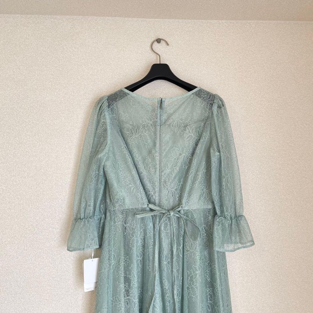 【新品未使用】AIMER グリッターレースフィットフレアドレス