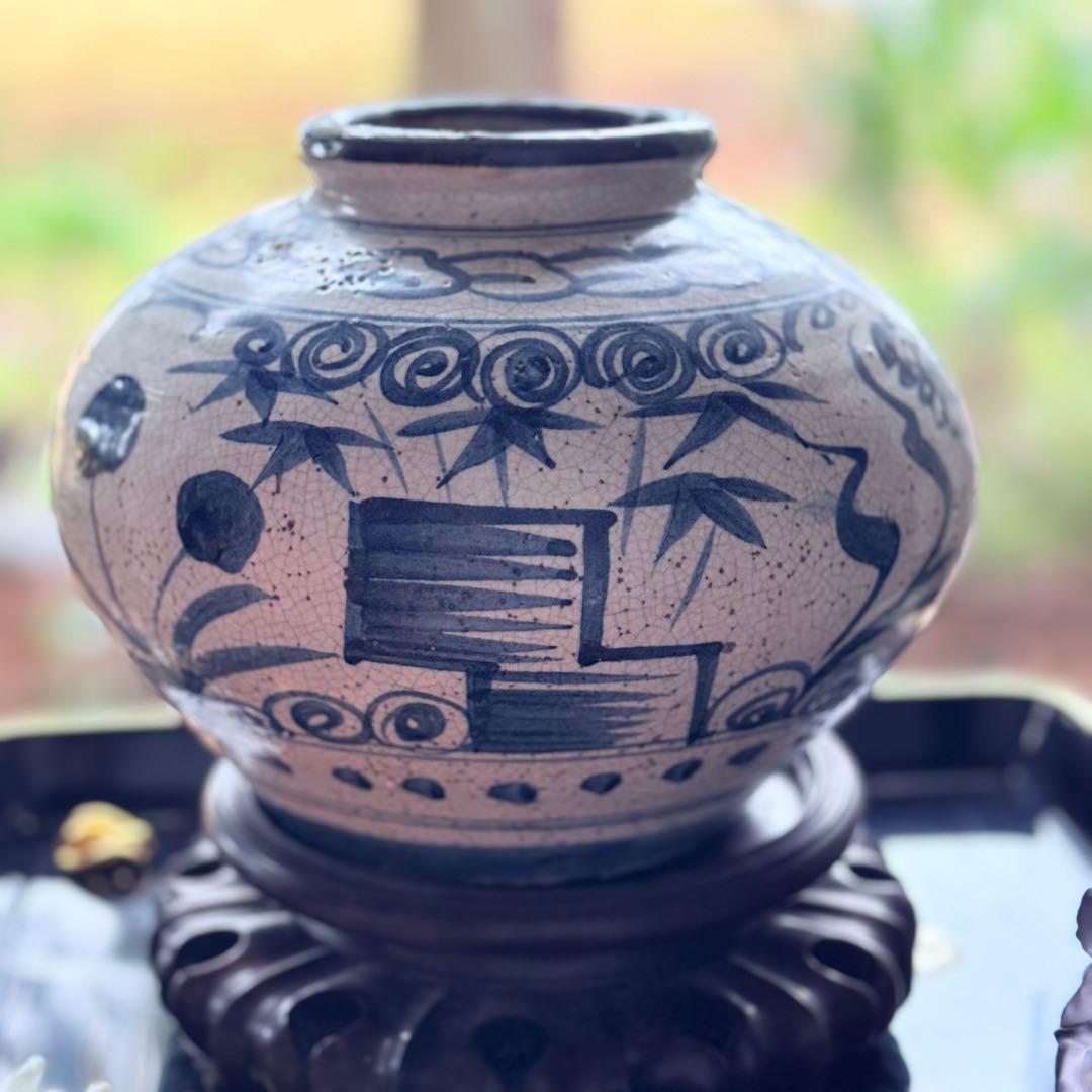 2332様感謝‼️新春の渾身リリース‼️大陸の息吹‼️門外不出愛蔵品李朝　染付壺1客