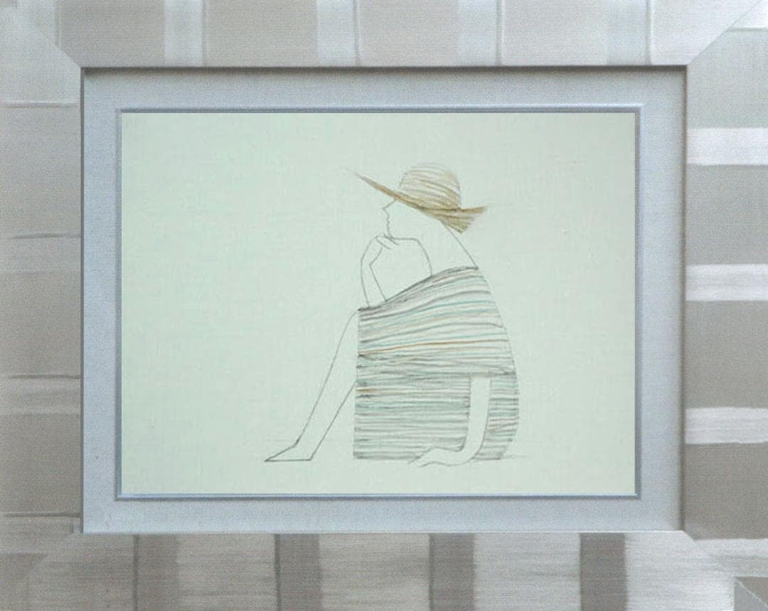 油絵 菅家令子 絵 絵画 インテリア 額付(黒) F4-071812 人物 女性