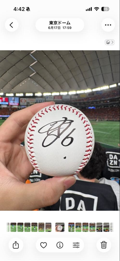 巨人　ジャイアンツ　坂本勇人　投げ入れ　投げ込み　直筆サインボール