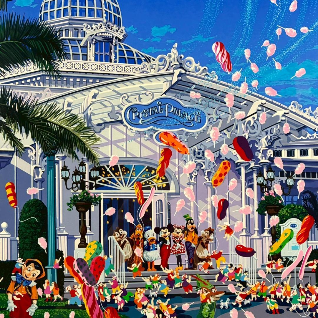 ヒロ・ヤマガタ「クリスタルパレス」大作シルクスクリーン 直筆サイン入 ディズニー