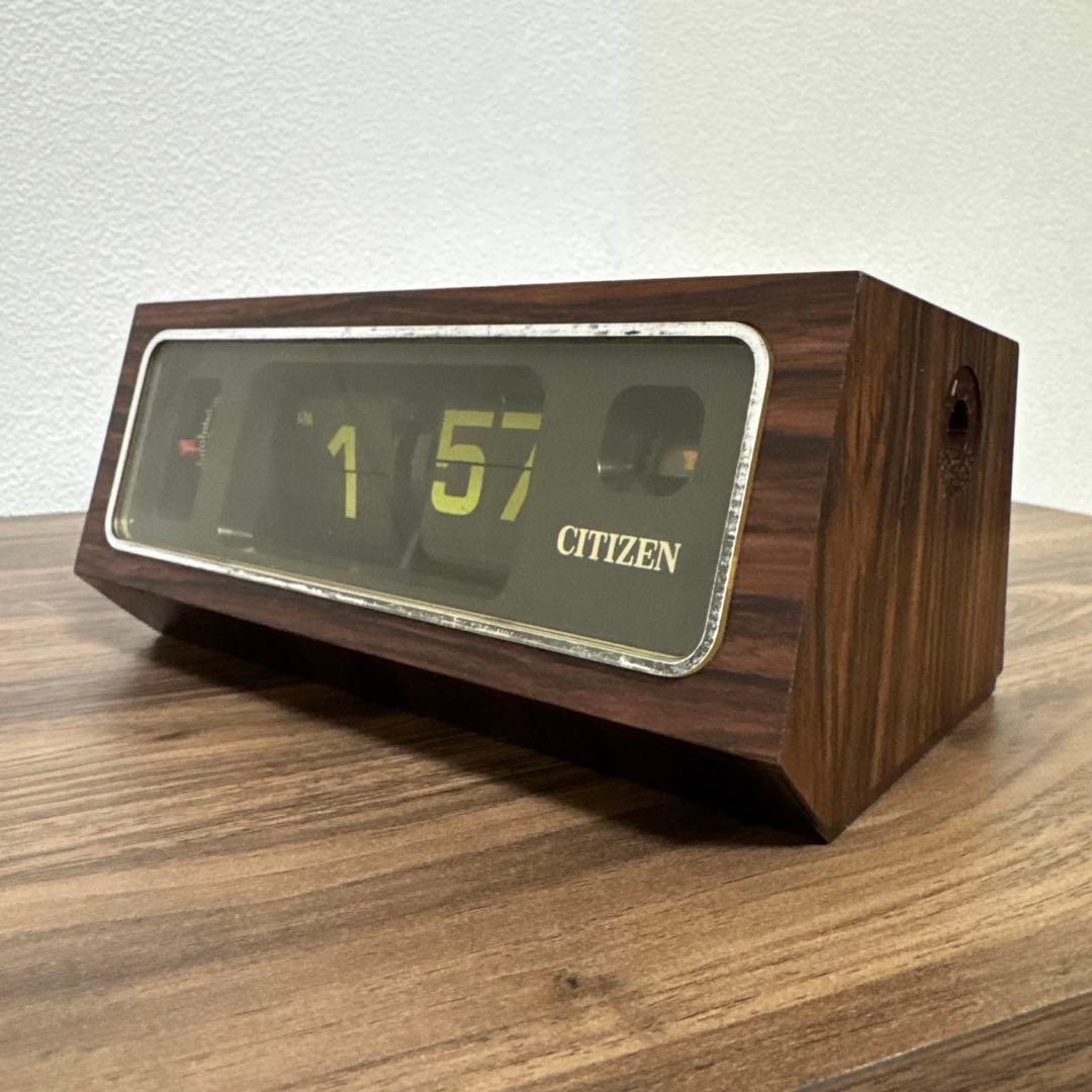 パタパタ時計 シチズン CITIZEN 7RD020 木目調 置時計