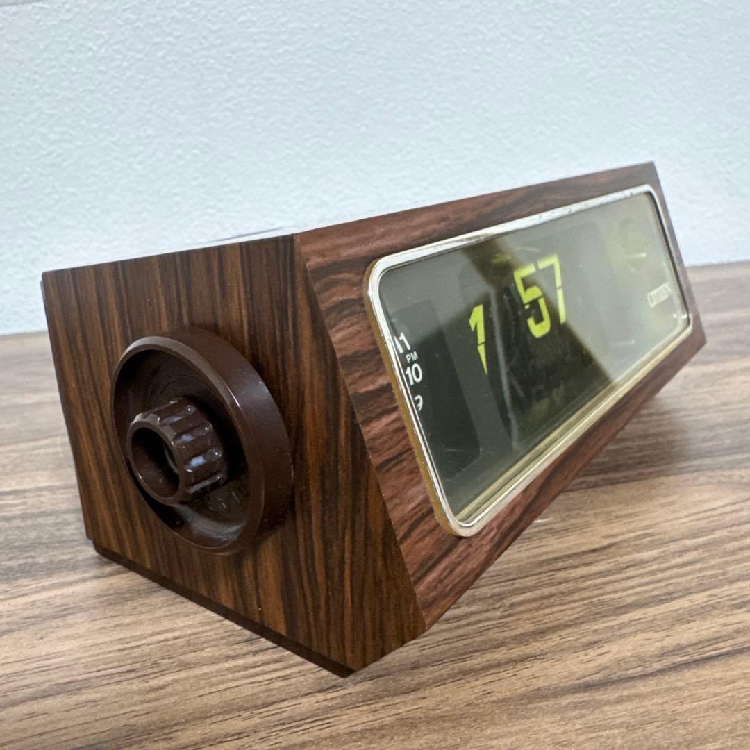 パタパタ時計 シチズン CITIZEN 7RD020 木目調 置時計