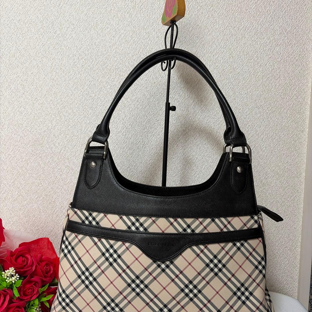 美品♡ BURBERRY バーバリー ノバチェック×レザー ハンドバッグ