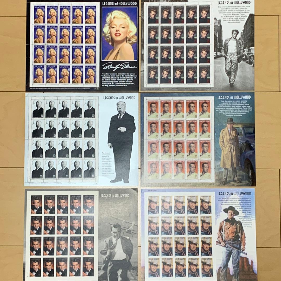 伝説のハリウッドスター切手　6種