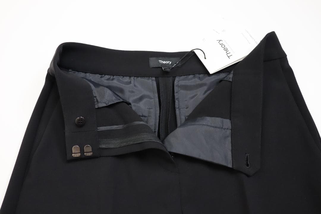 Theory 24SS ウォッシャブル ワイド クロップド パンツ 黒