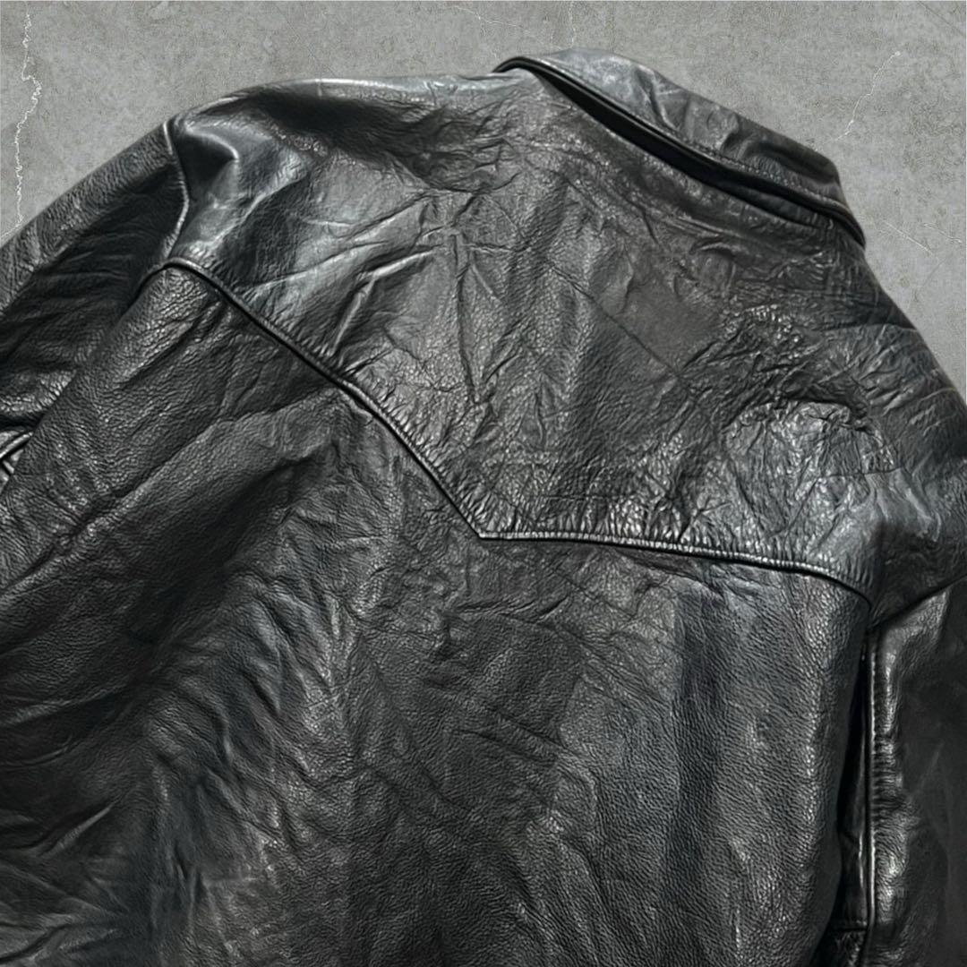 Schott USA製52TALON襟付きシングルライダースジャケット古着XL