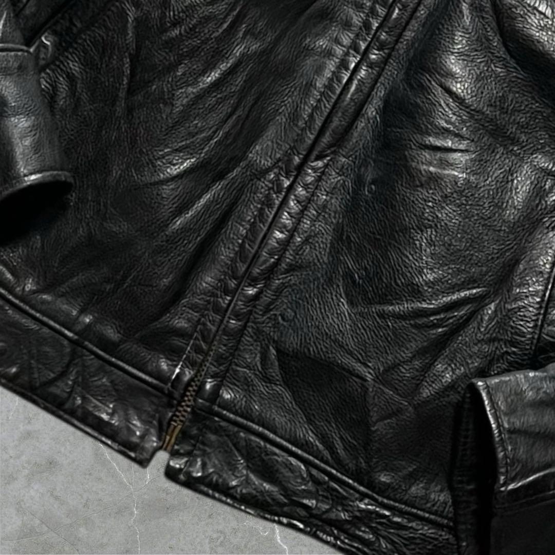 Schott USA製52TALON襟付きシングルライダースジャケット古着XL