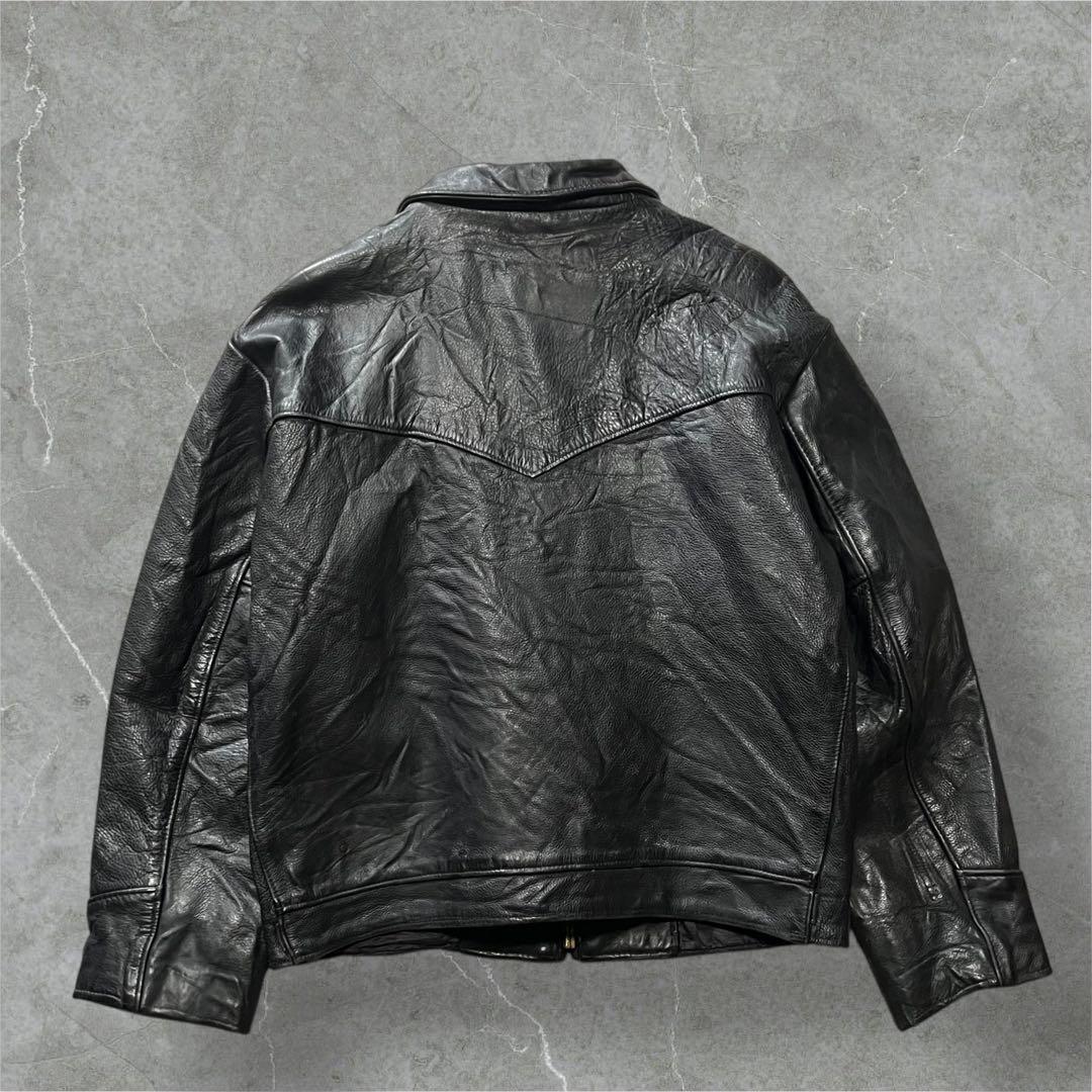 Schott USA製52TALON襟付きシングルライダースジャケット古着XL