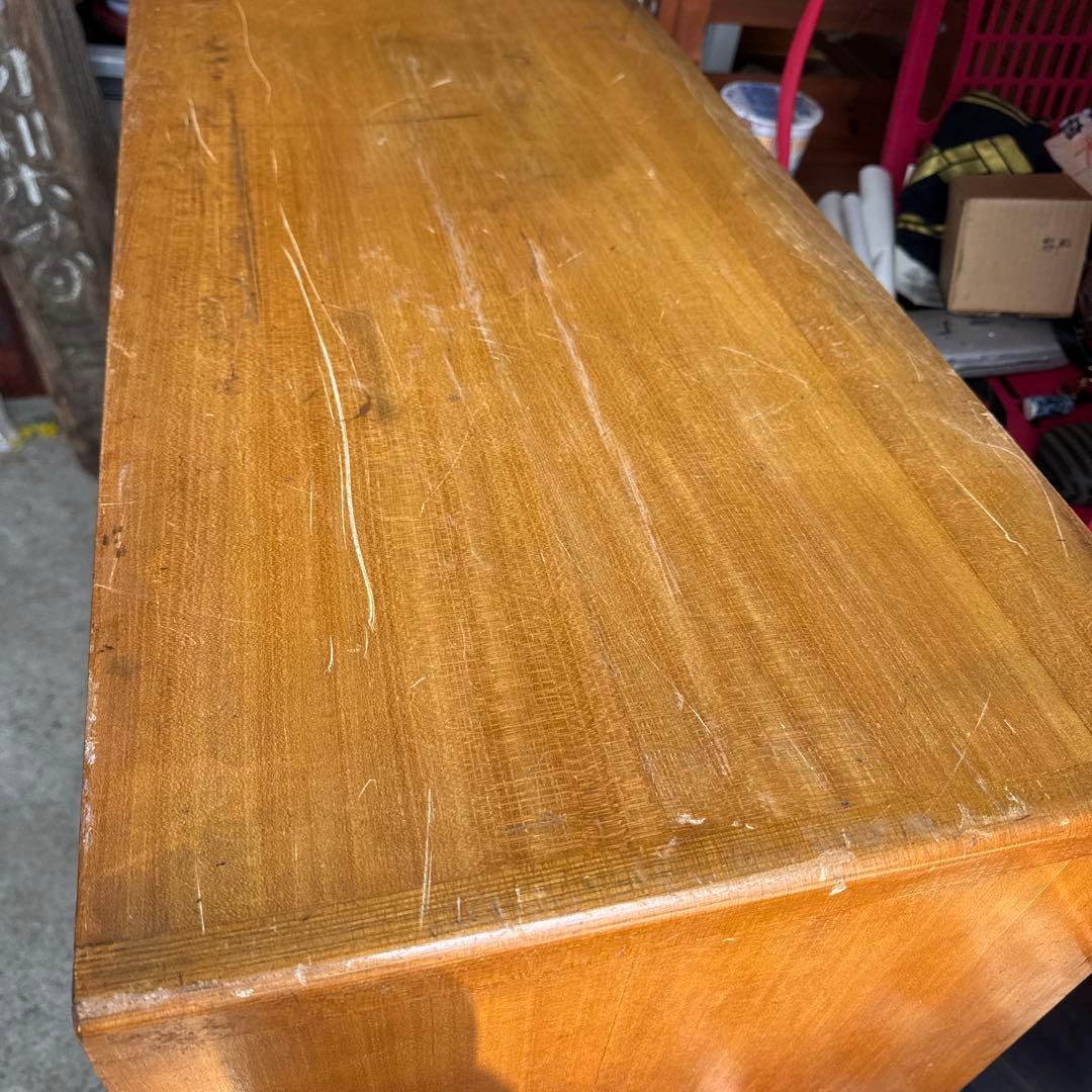 ★処分価格★脚付き　アンティーク　木製5段タンス ブラウン