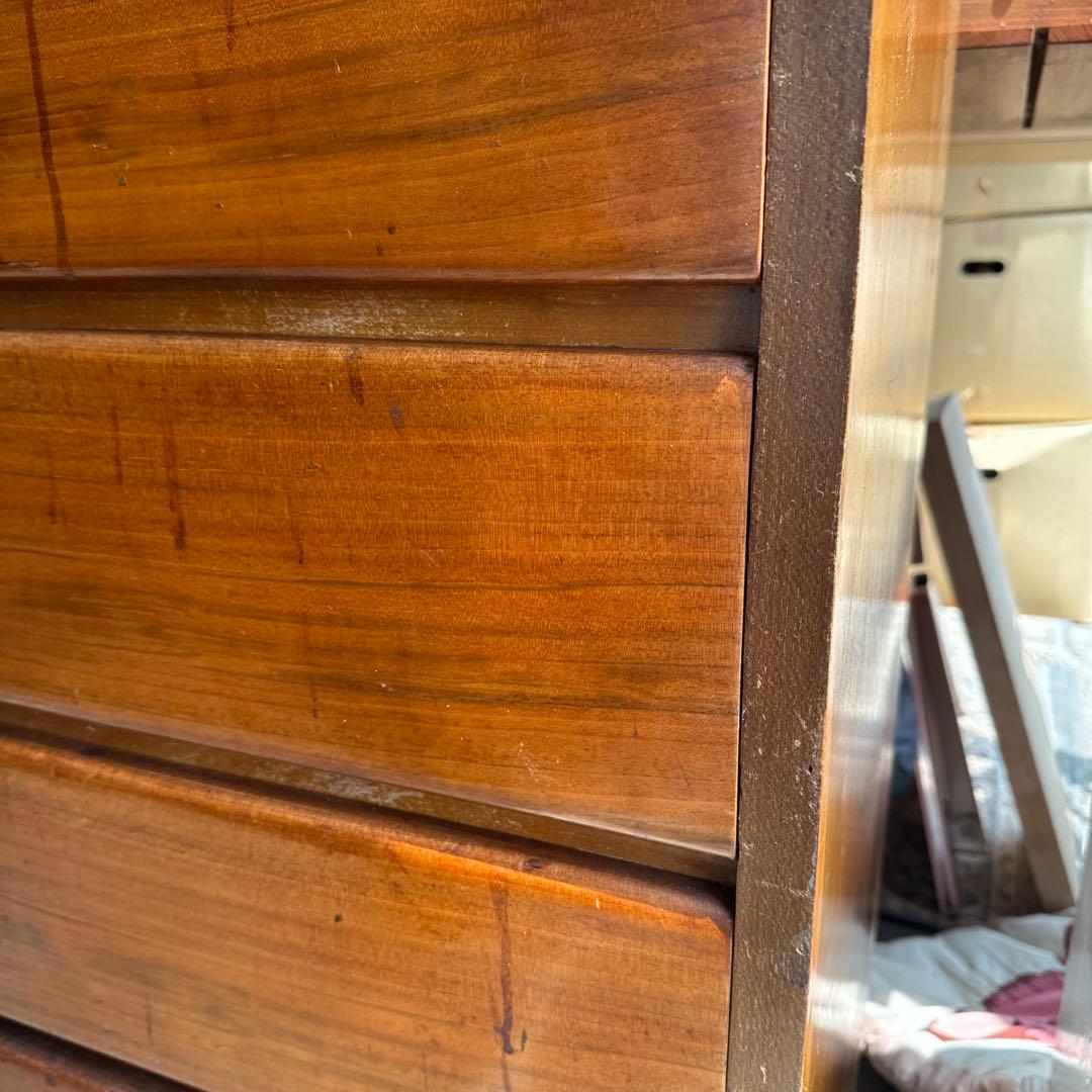 ★処分価格★脚付き　アンティーク　木製5段タンス ブラウン