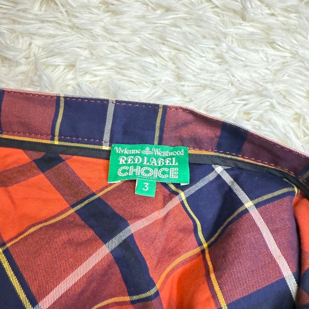 ヴィヴィアンウエストウッド 変形　ドレープ　チェックスカート オーブ　3サイズ