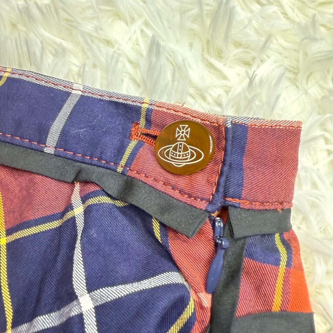 ヴィヴィアンウエストウッド 変形　ドレープ　チェックスカート オーブ　3サイズ