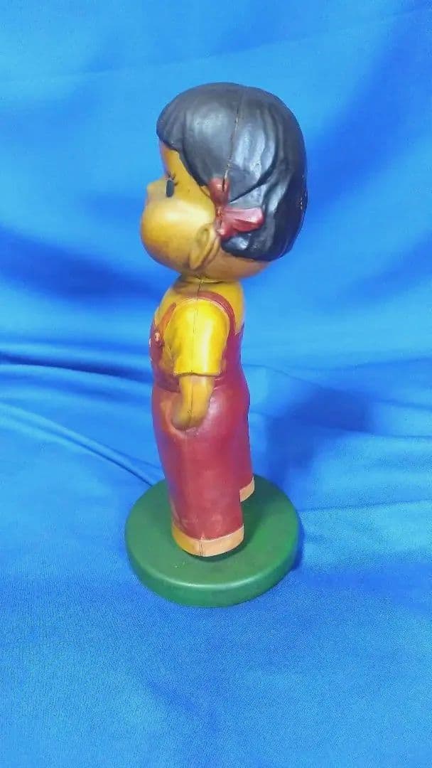 不二家ペコちゃん　ペコちゃん人形　セルロイド製　木製台座