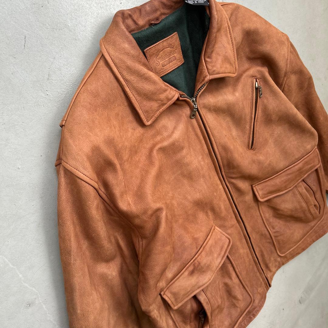 レザージャケット　セントジョンズベイ　ブラウン茶色　本革　ボンバーフライト90s