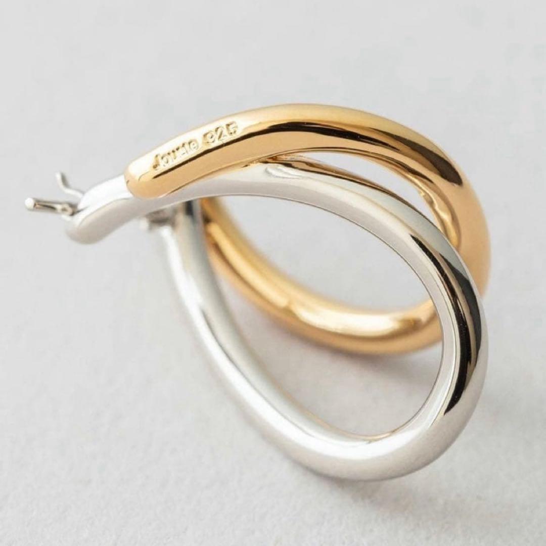 Jouete ジュエッテ　サークルピアス ティアドロップ コンビカラー