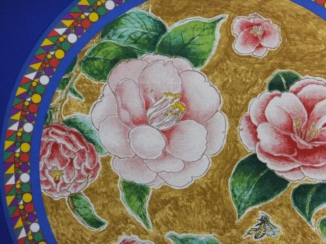 前田常作 直筆サイン『椿の図』リトグラフ＆シルクスクリーン シート 0829K