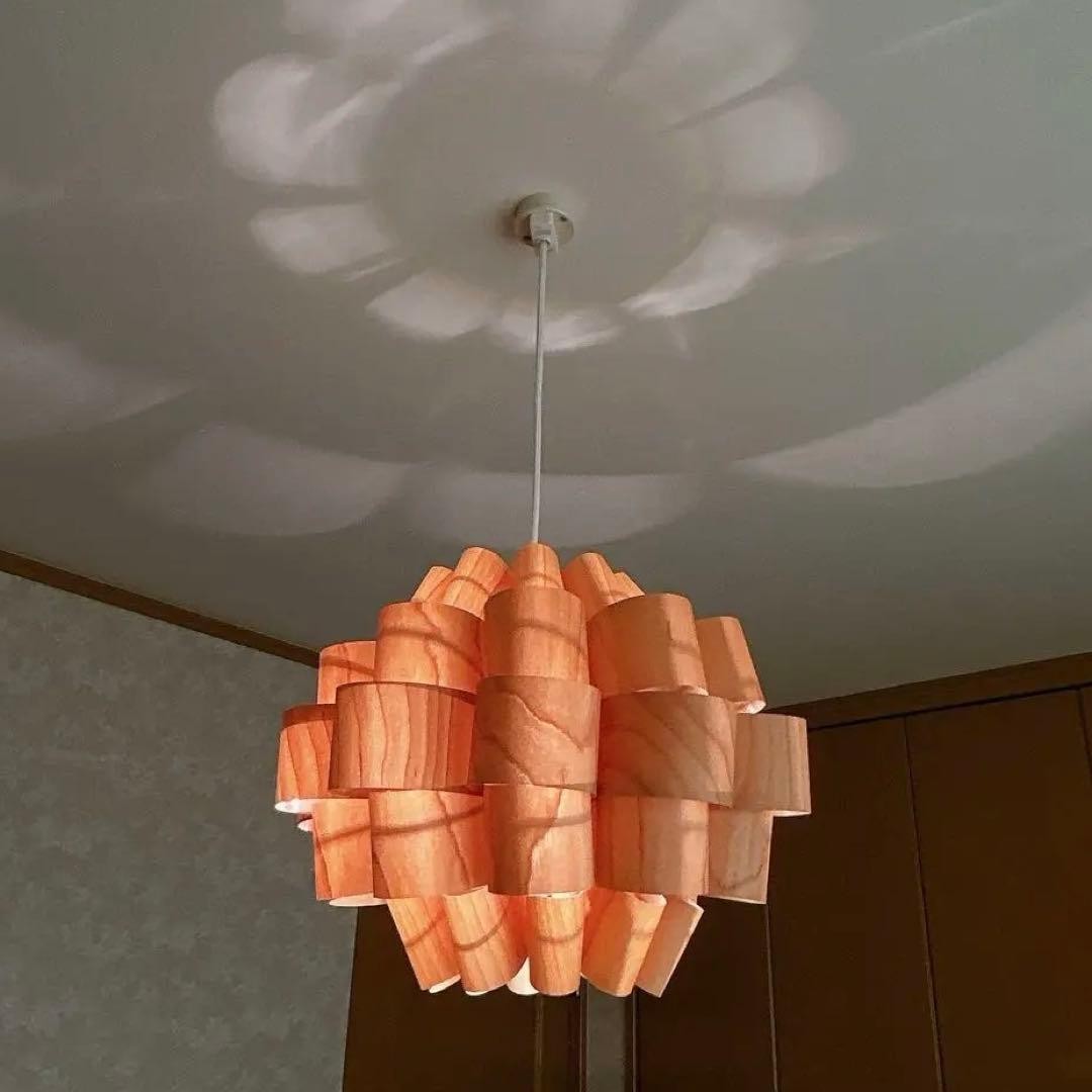 ●美品●照明作家 谷俊幸ペンダントライト Don2-wood 北欧風 モダン木目