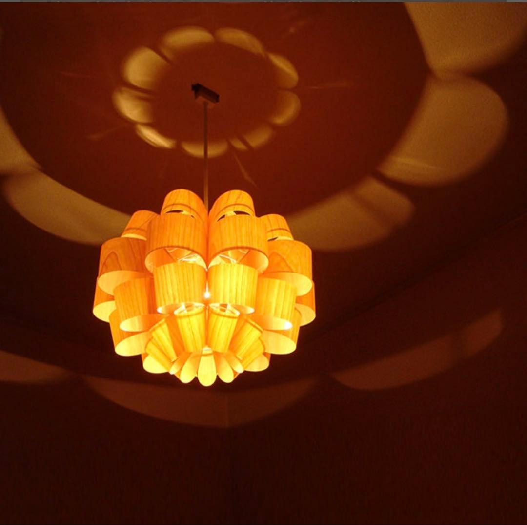 ●美品●照明作家 谷俊幸ペンダントライト Don2-wood 北欧風 モダン木目