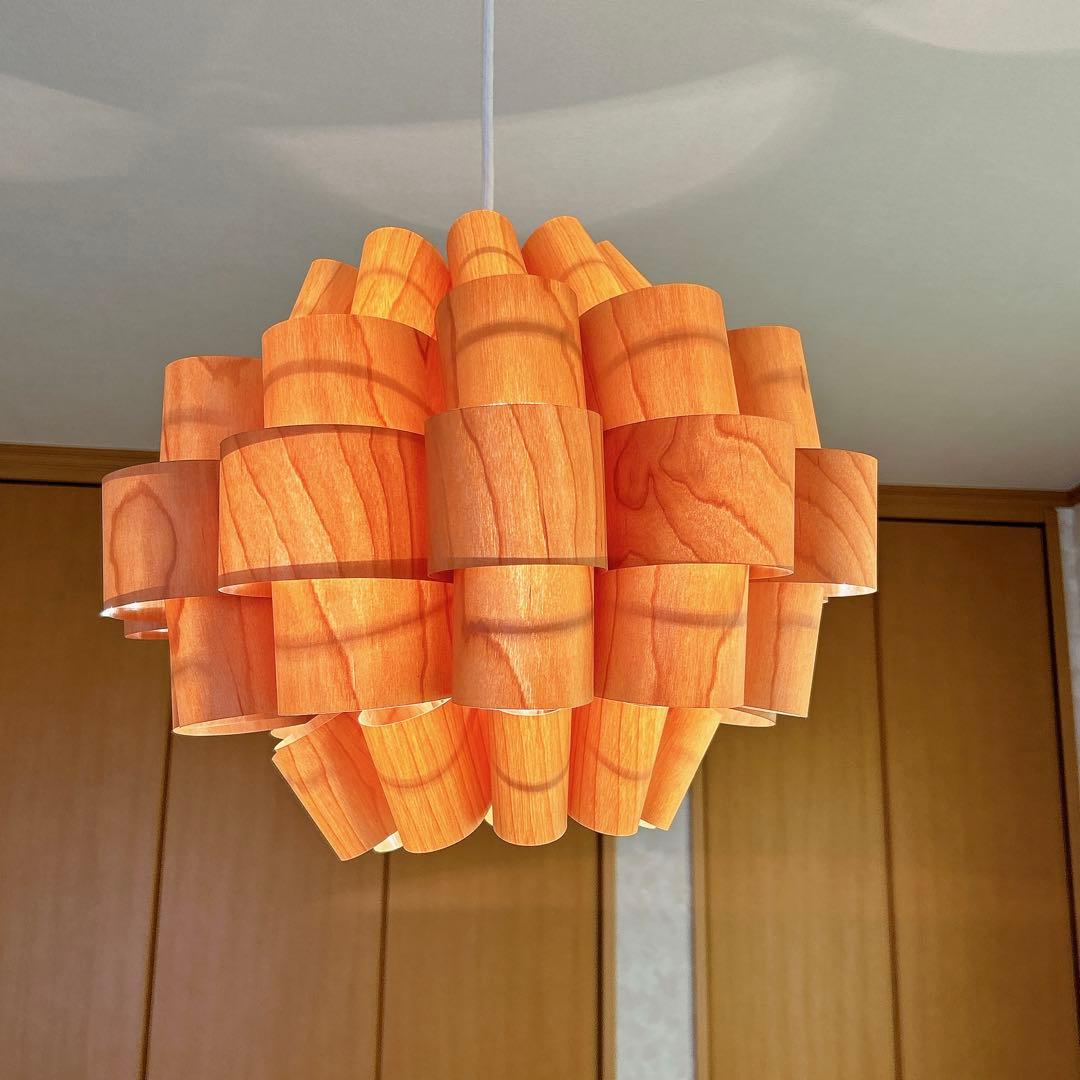 ●美品●照明作家 谷俊幸ペンダントライト Don2-wood 北欧風 モダン木目