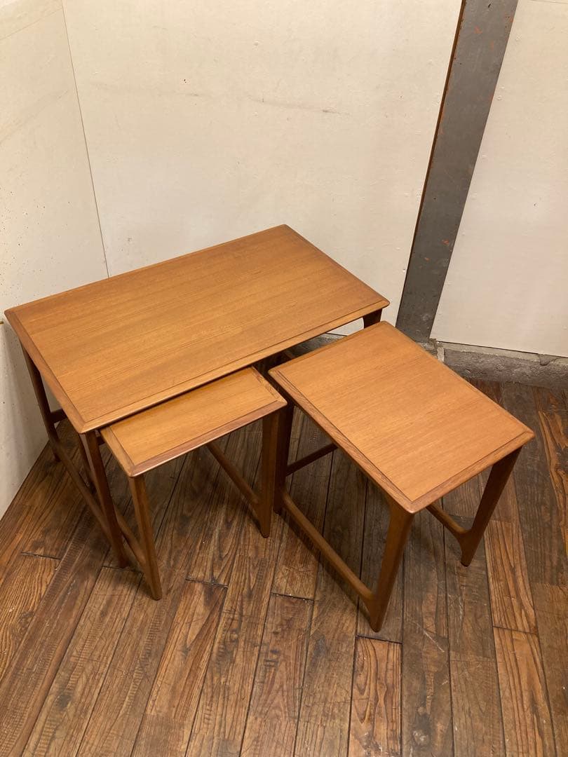 ヴィンテージ オールドマルニ チーク ネストテーブル 入れ子 北欧モダン